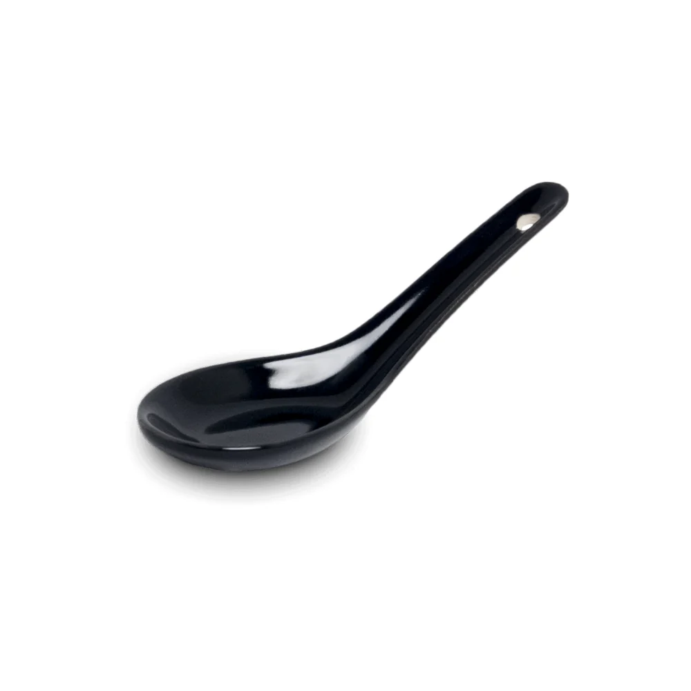 Black Ceramic Soup Spoon