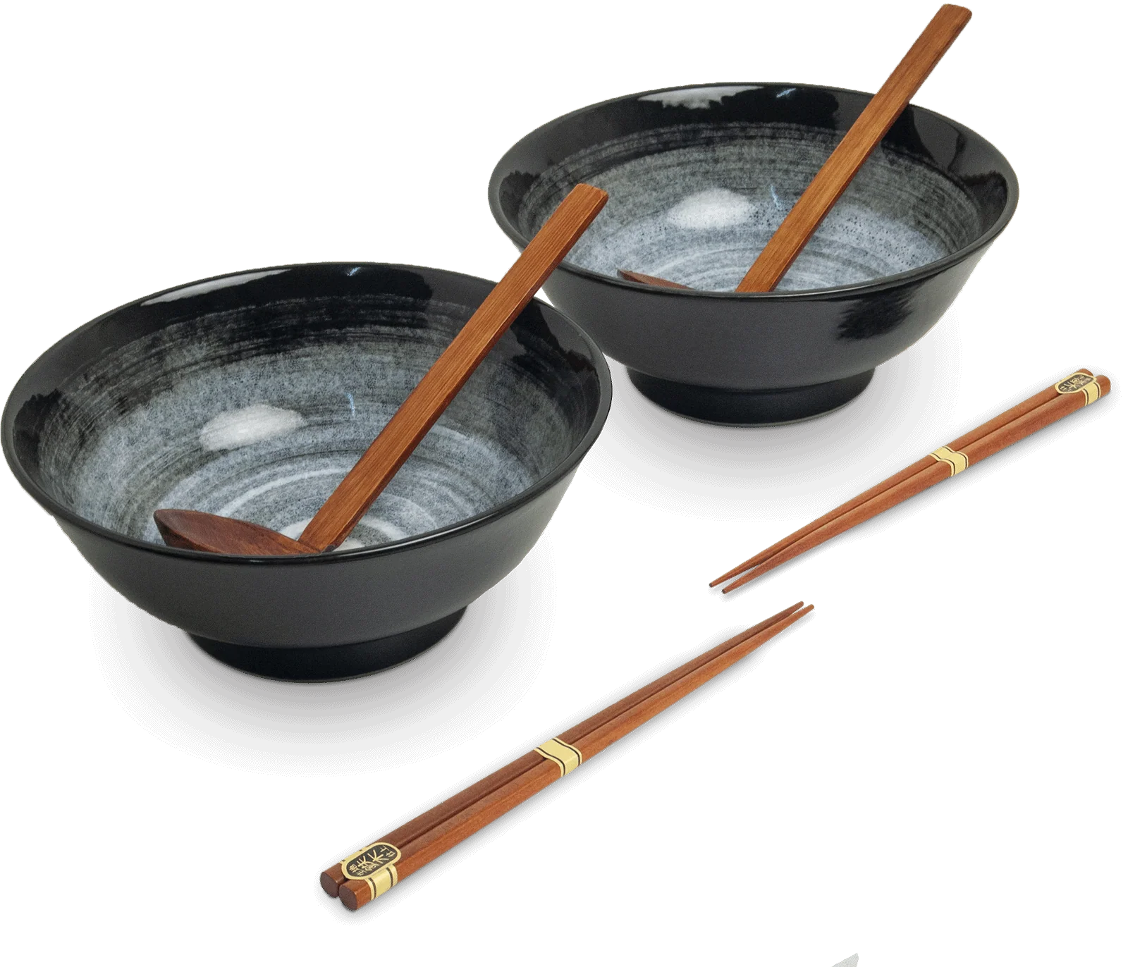 Ramen Bowl with Chopsticks & Spoon - Set of 2 - Kuro