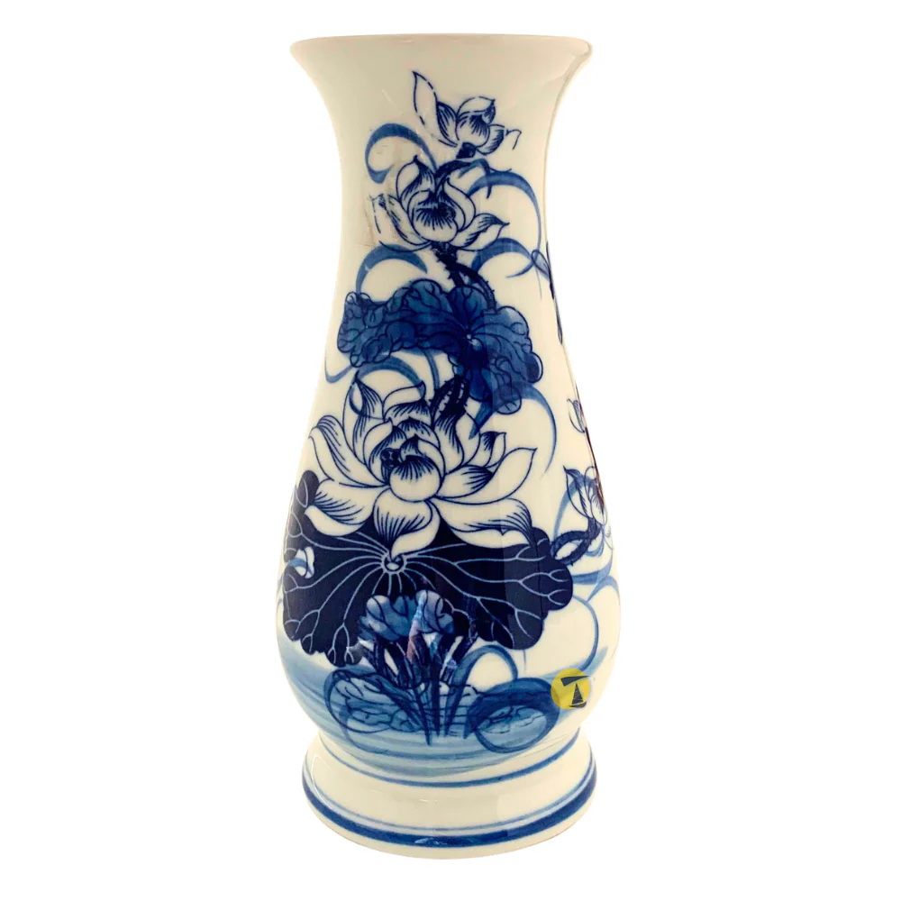 Tuberose Ceramic Flower Vase - Dragon & Phoenix Design - 25cm