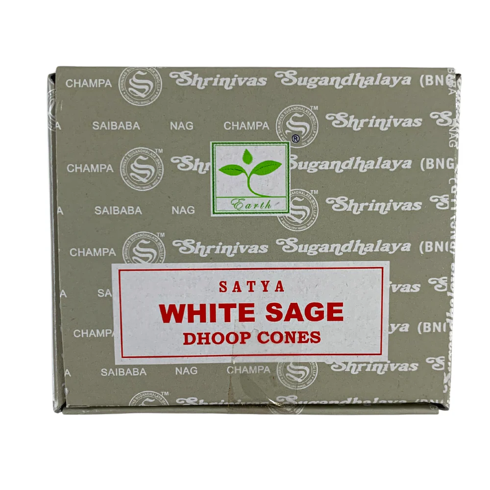 Satya White Sage Dhoop Cones - 12 Cones