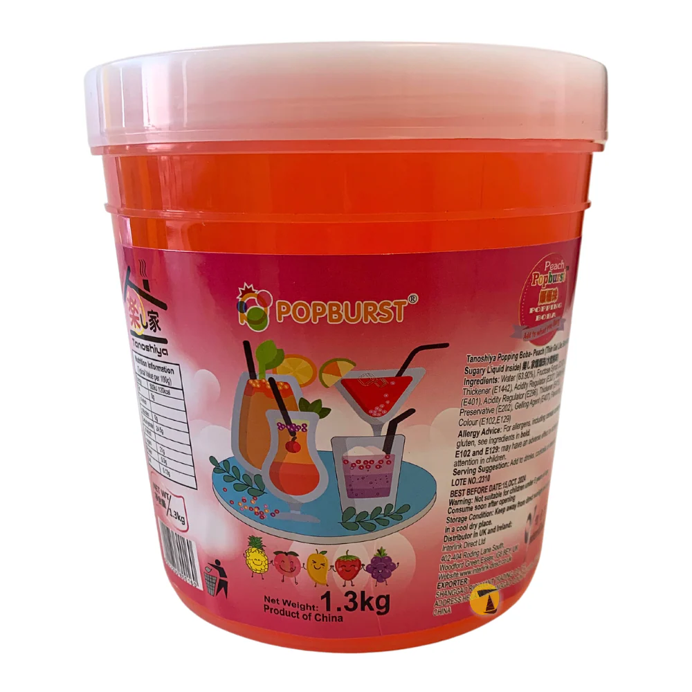 Tanoshiya Popping Bobba Peach - 1.3kg