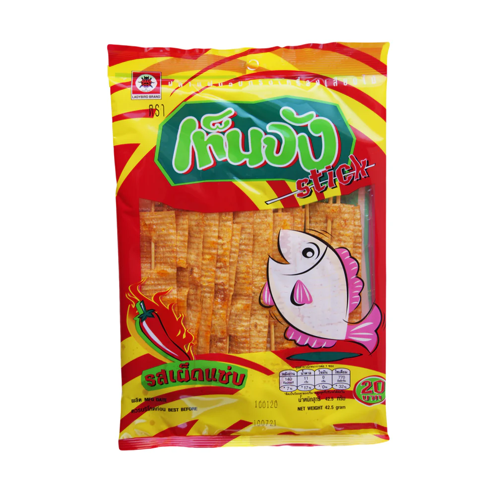 Ladybird Brand Fish Stick Snack Chilli Flavour - 42.5g