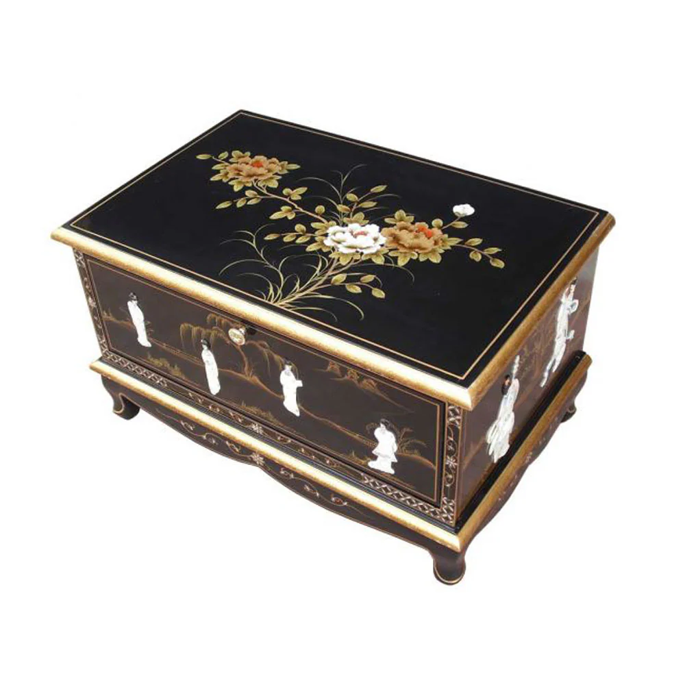 Mother of Pearl Black Lacquer TV Unit