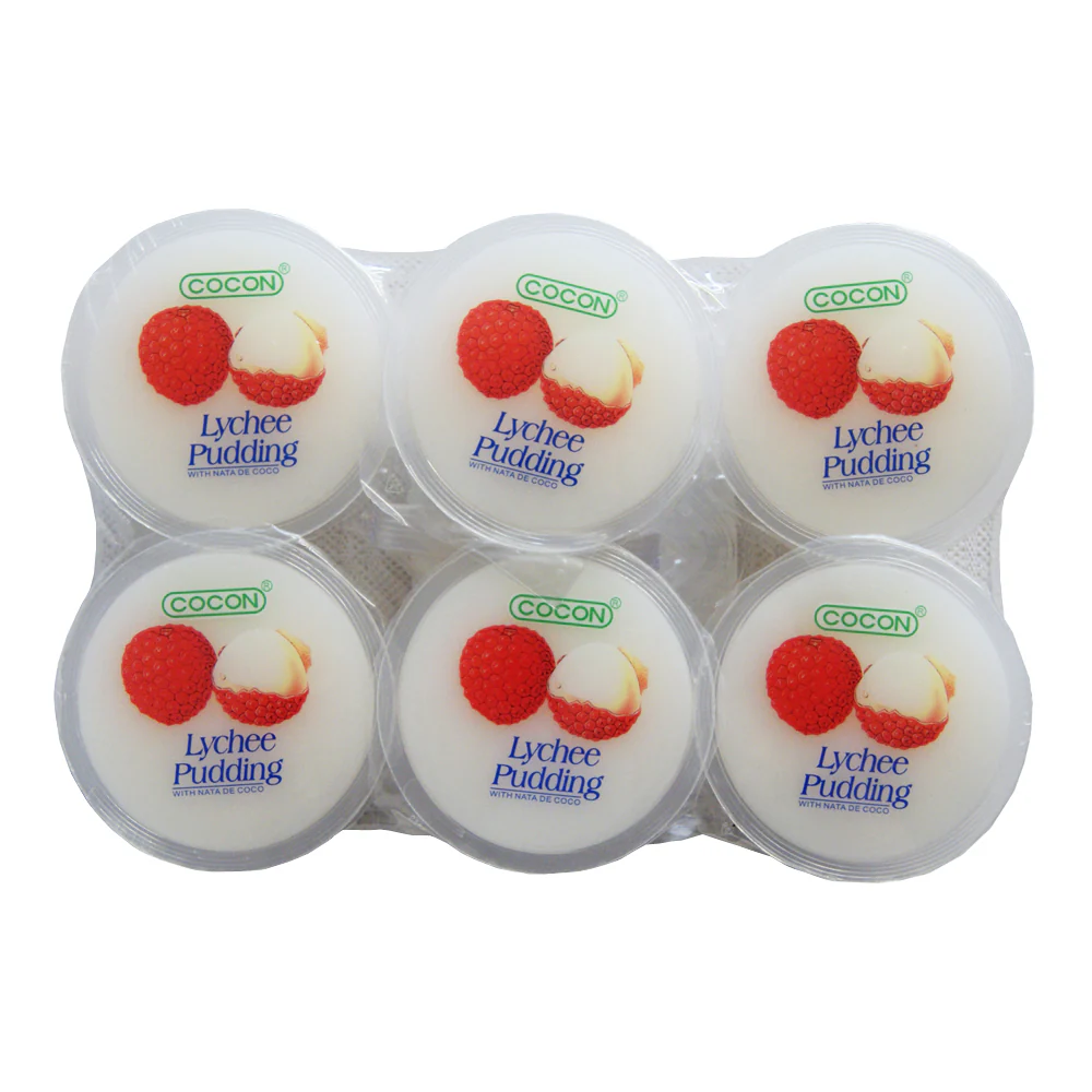 Cocon Lychee Pudding with Nata de Coco - 6 x 118g