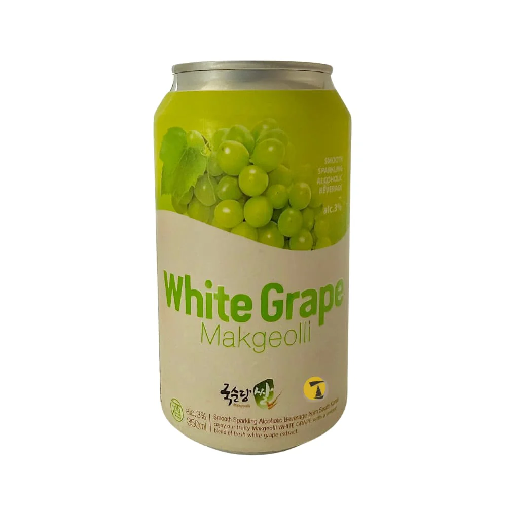 Kooksoondang Korean Rice Wine (Makgeolli) - White Grape Flavour - 6x350ml