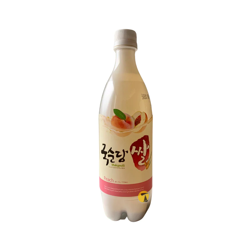 Kooksoondang Korean Rice Wine (Makgeolli) - Peach Flavour - 750ml
