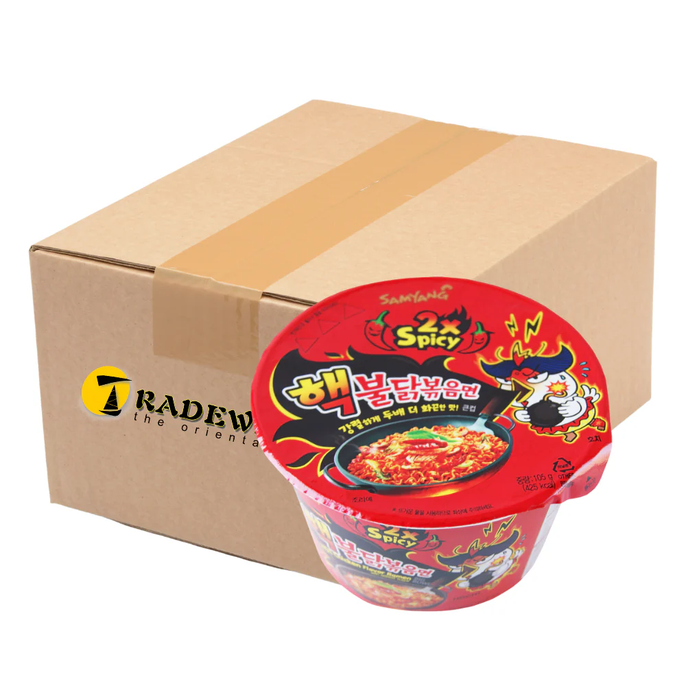 Samyang 2xSpicy Hot Chicken Big Bowl Ramen Noodles - 16x105g