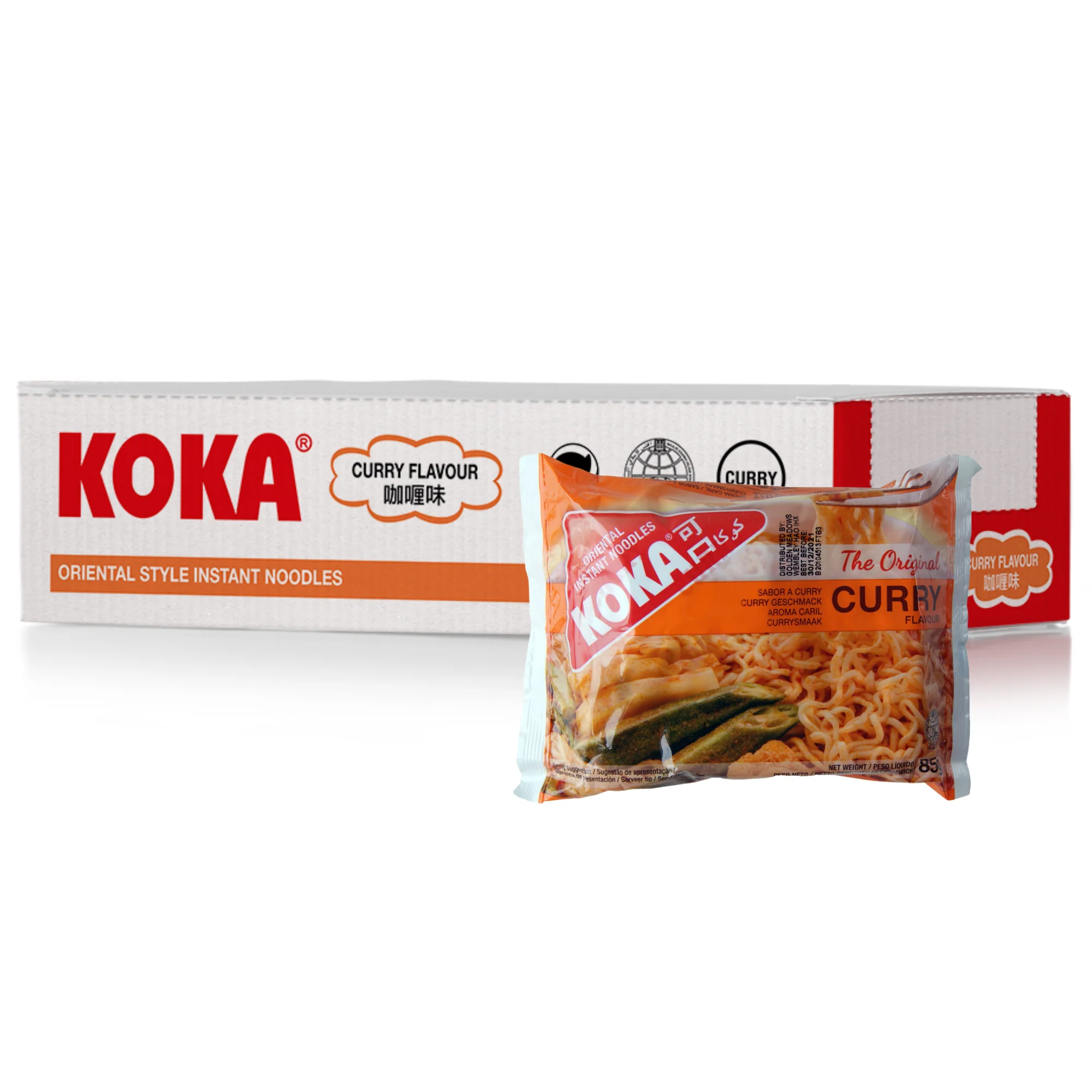 Koka Oriental Style Instant Noodles - Curry Flavour - 30 Packets