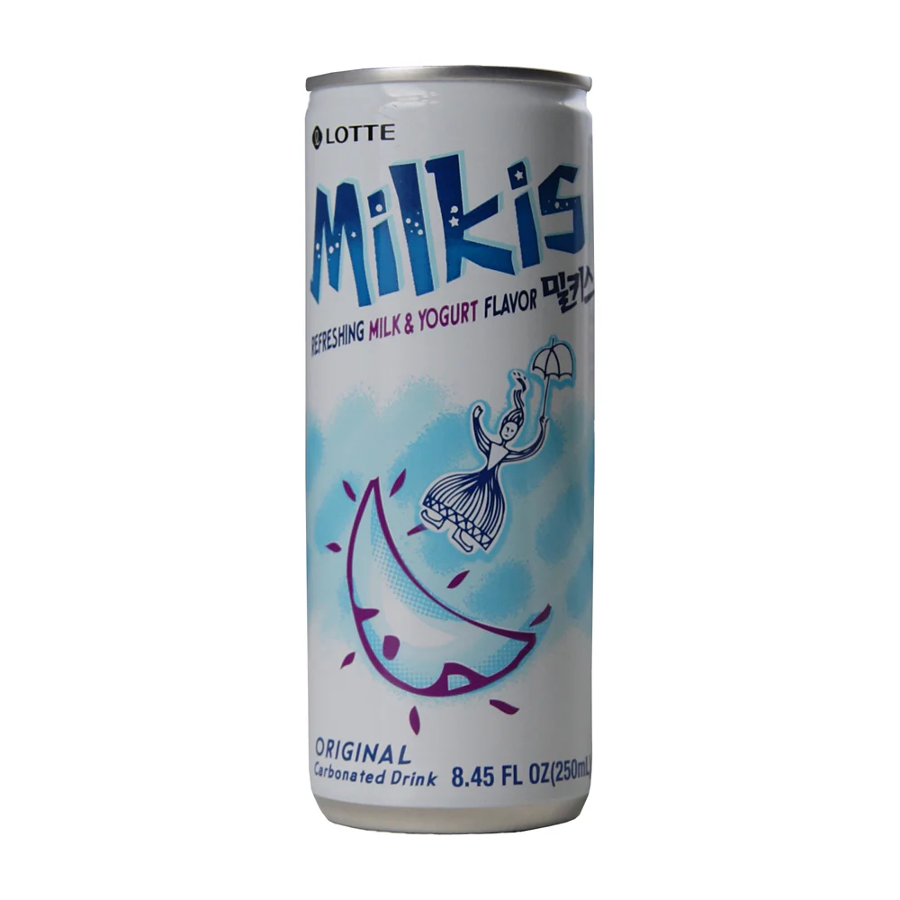 Lotte Milkis Original Milk & Yogurt Flavour Carbonated Drink - 6 x 250ml