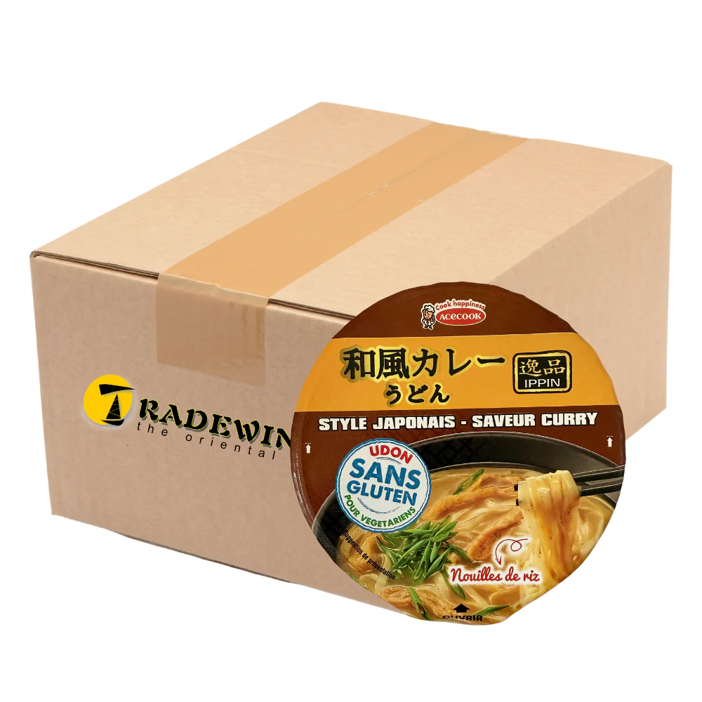 Acecook Ippin Curry Flavour Instant Rice Noodle Bowl - 12x63g
