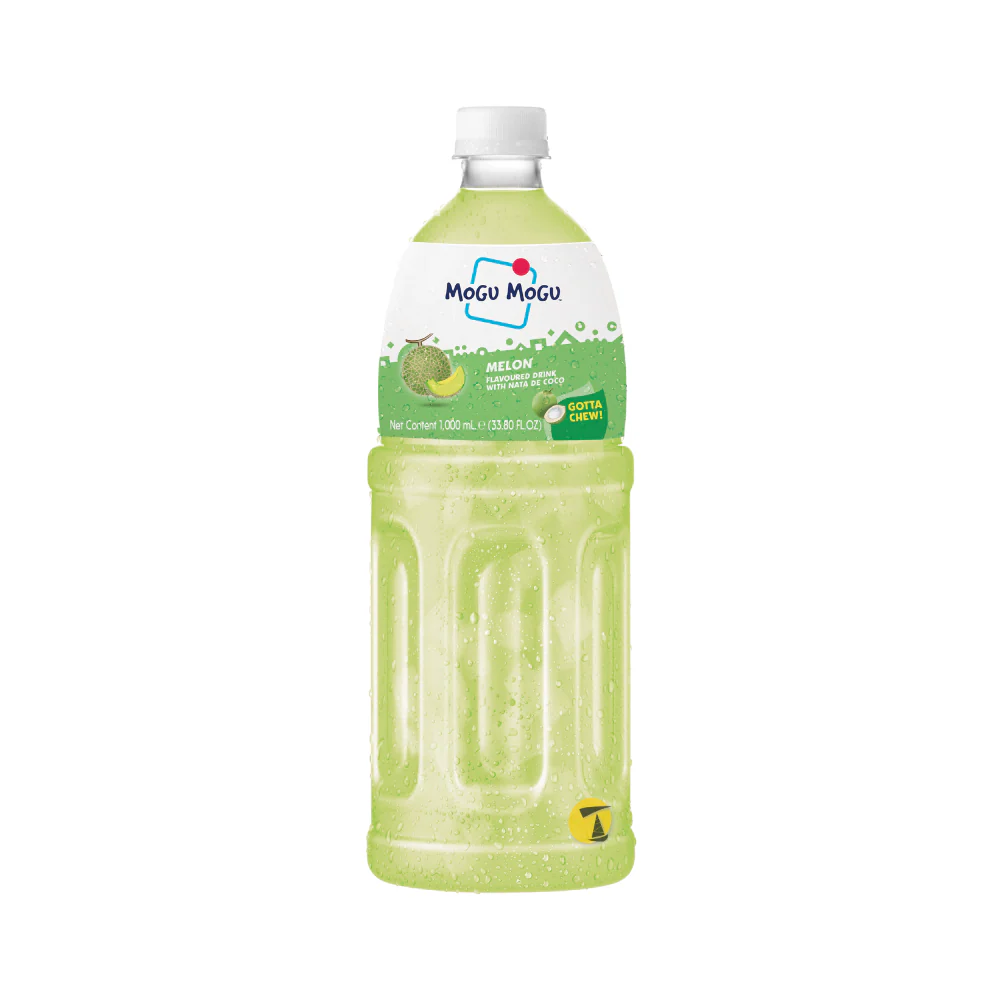 Mogu Mogu Melon Flavoured Drink with Nata de Coco - 1L