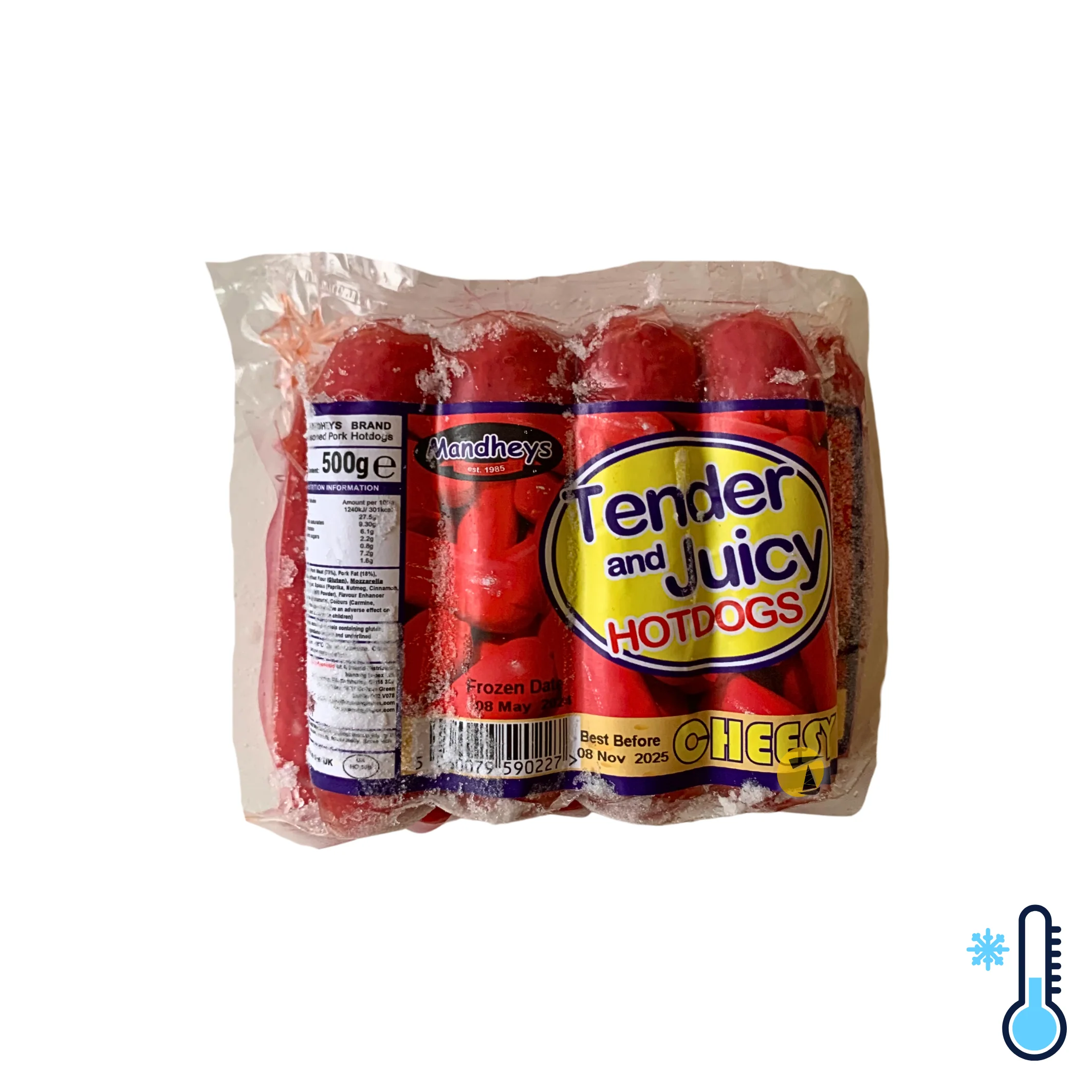 Mandhey's Tender and Juicy Hotdogs (with Cheese) - 500g [FROZEN]