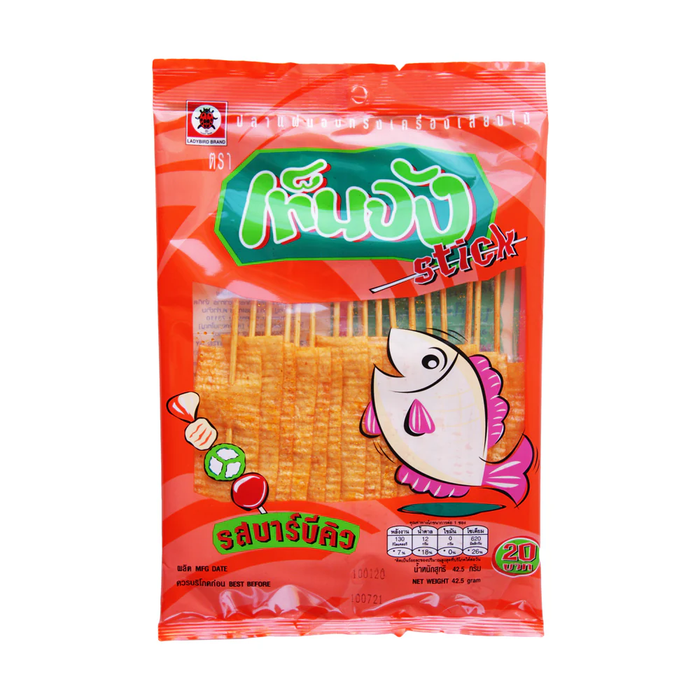 Ladybird Ten Jang Fish Stick Snack BBQ Flavour - 42.5g
