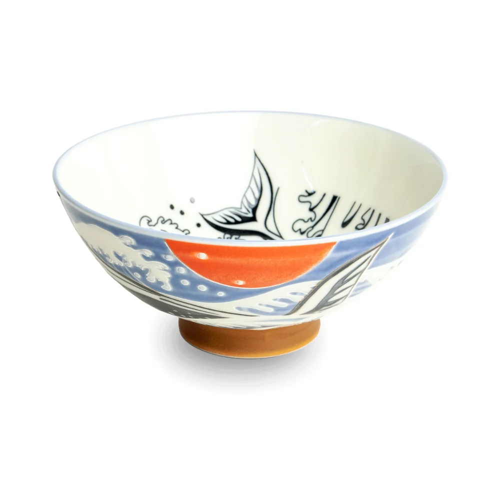 Japanese Whale Design Bowl - Ø14cm